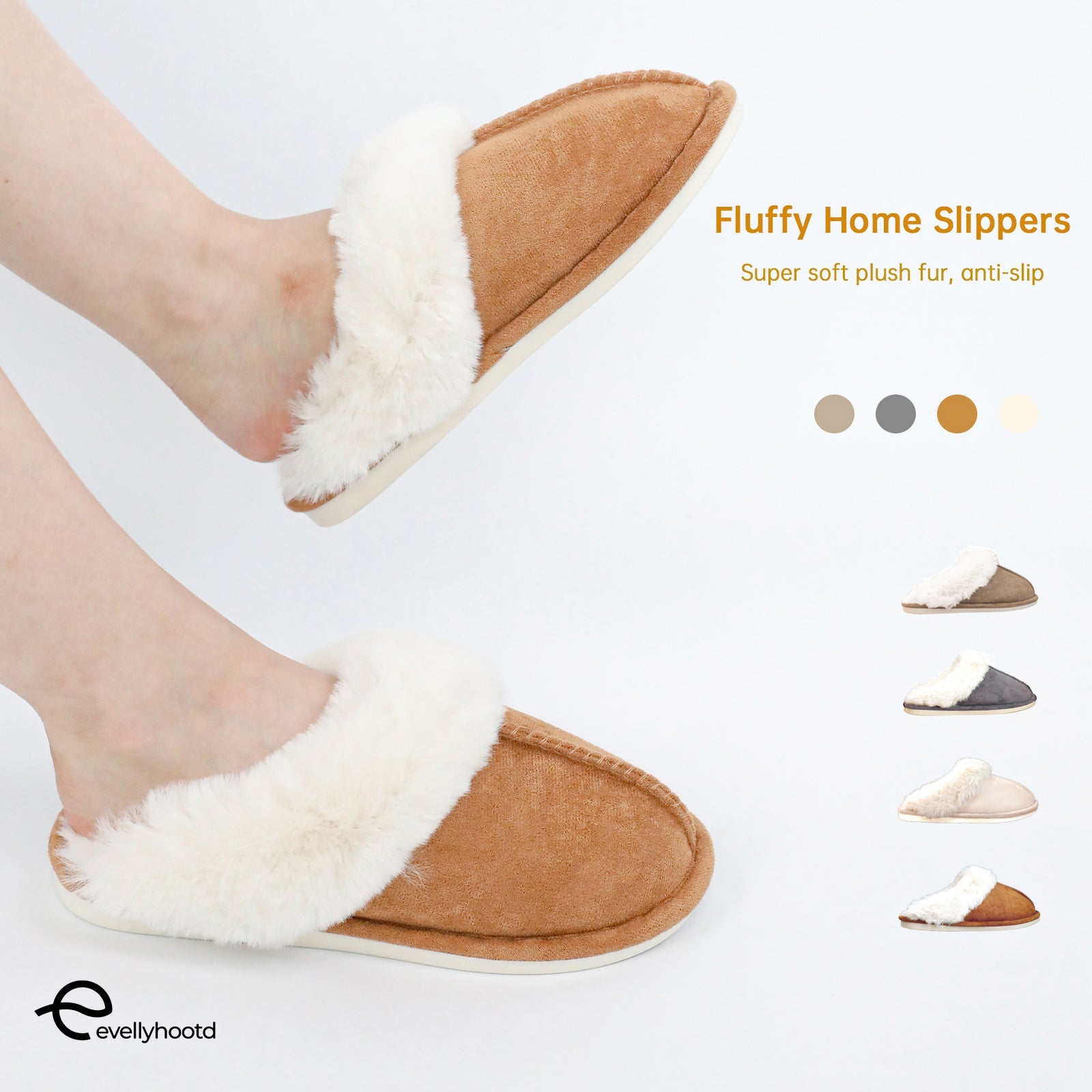 Warm Fleece Slippers Soft Comfy Plush Fur Home Couple Slippers