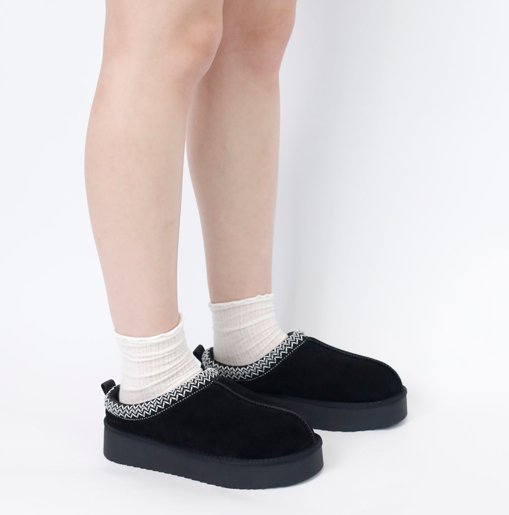 Moganna | Platform Suede Braided Outdoor Slippers Autumn Winter Warmer