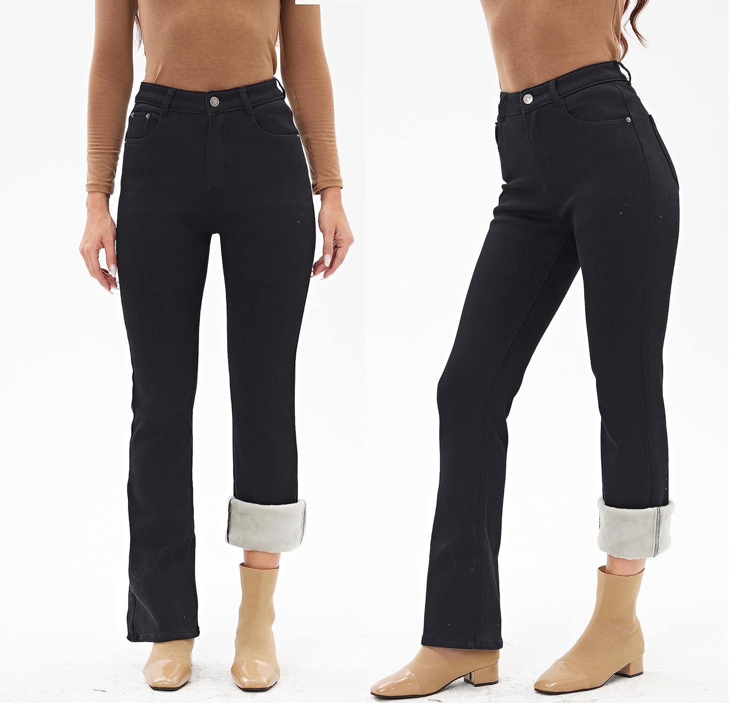 Natasha - Cozy Flare Thermal Jeans