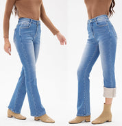 Natasha - Cozy Flare Thermal Jeans