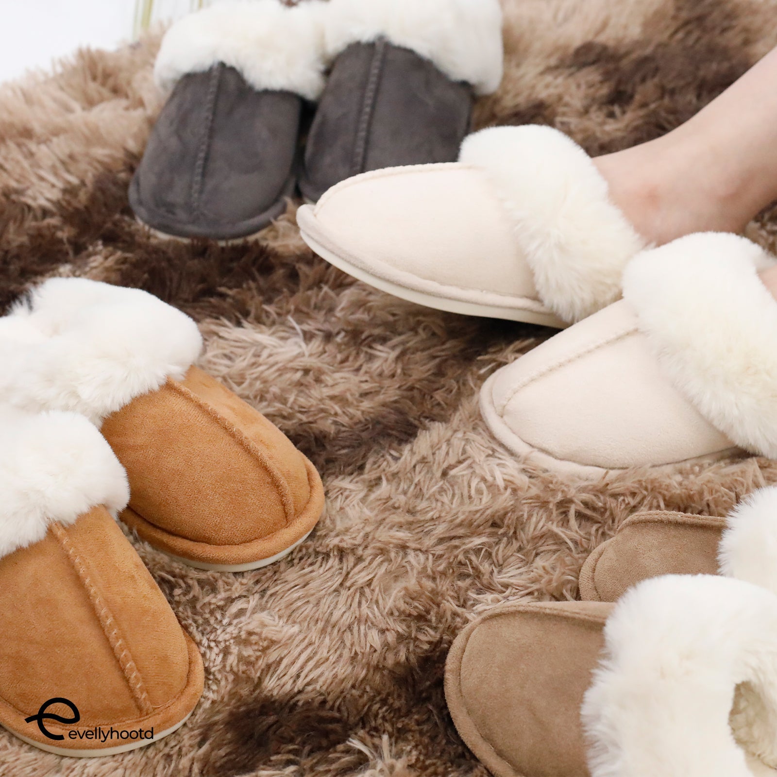 Warm Fleece Slippers Soft Comfy Plush Fur Home Couple Slippers