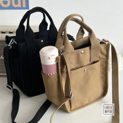 Canvas Solid Color Crossbody Bag