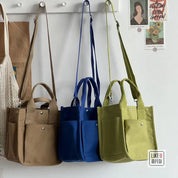 Canvas Solid Color Crossbody Bag