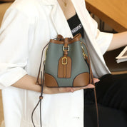 Genuine Leather Bucket Bag