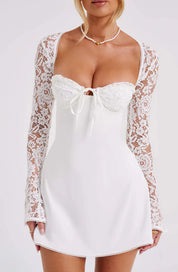 LIZA LACE MINI DRESS - WHITE