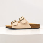 Bennett | Open Toe Suede Double Buckle Sandals