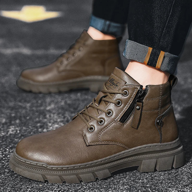 Bill | Wide-fit Retro Chelsea Ankle Leather Boots