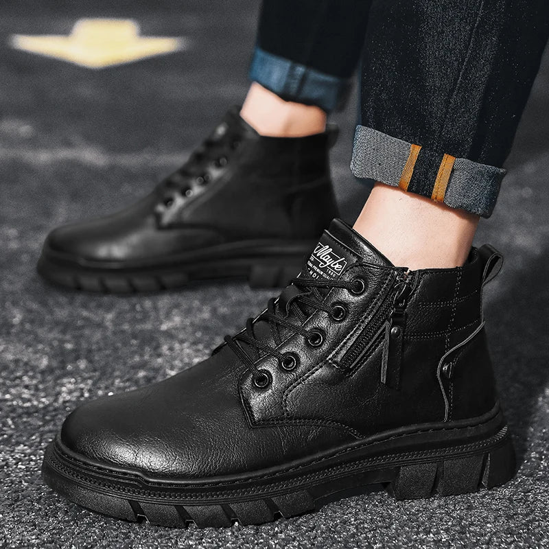 Bill | Wide-fit Retro Chelsea Ankle Leather Boots