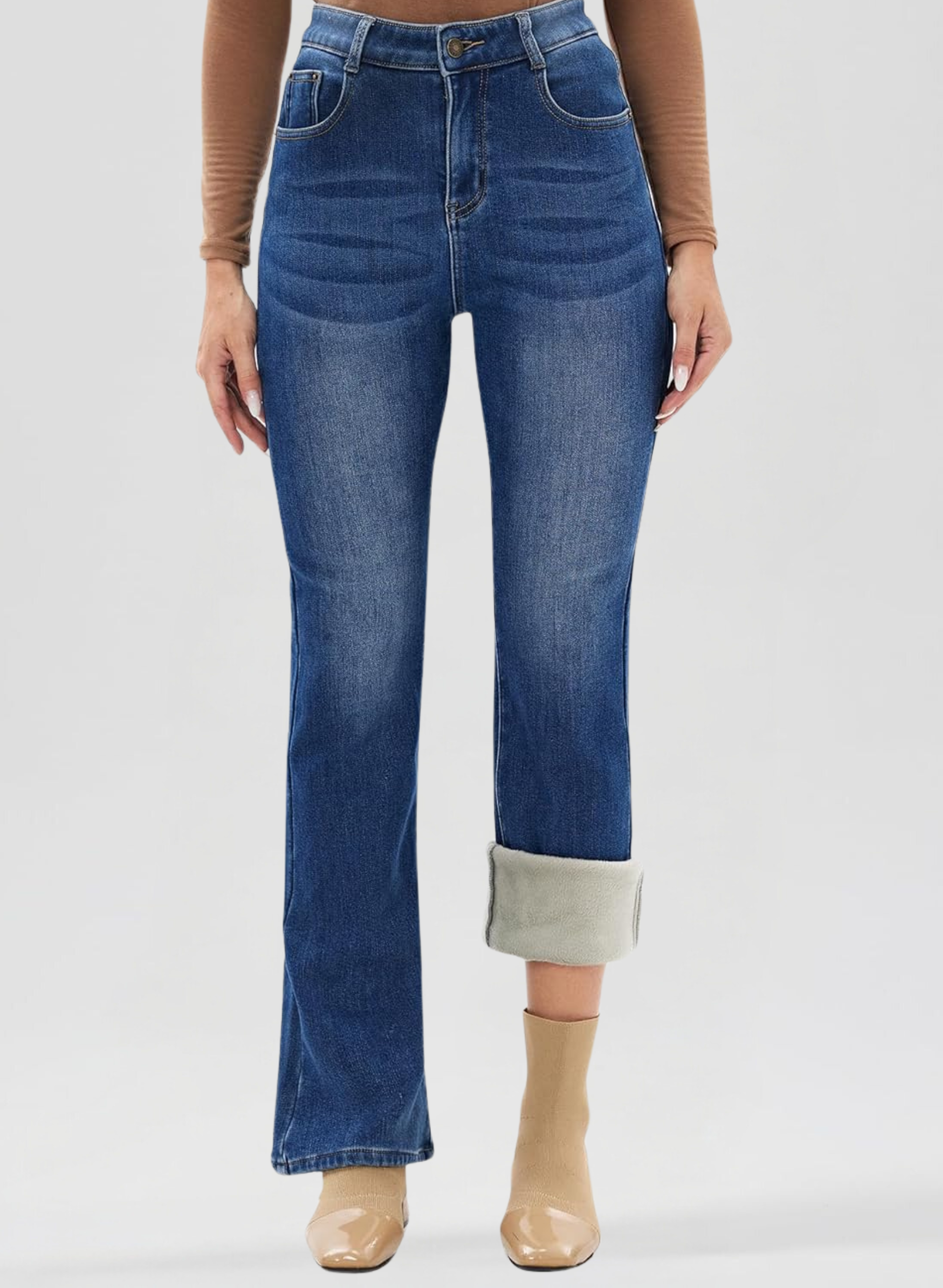 Natasha - Cozy Flare Thermal Jeans