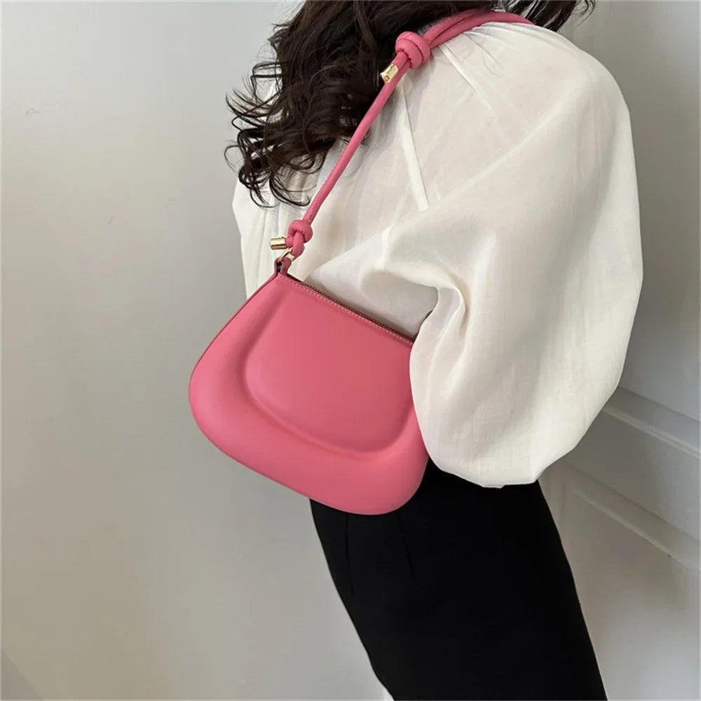 Retro Solid Color Crossbody Bag