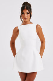 LILA BACKLESS MINI DRESS - IVORY