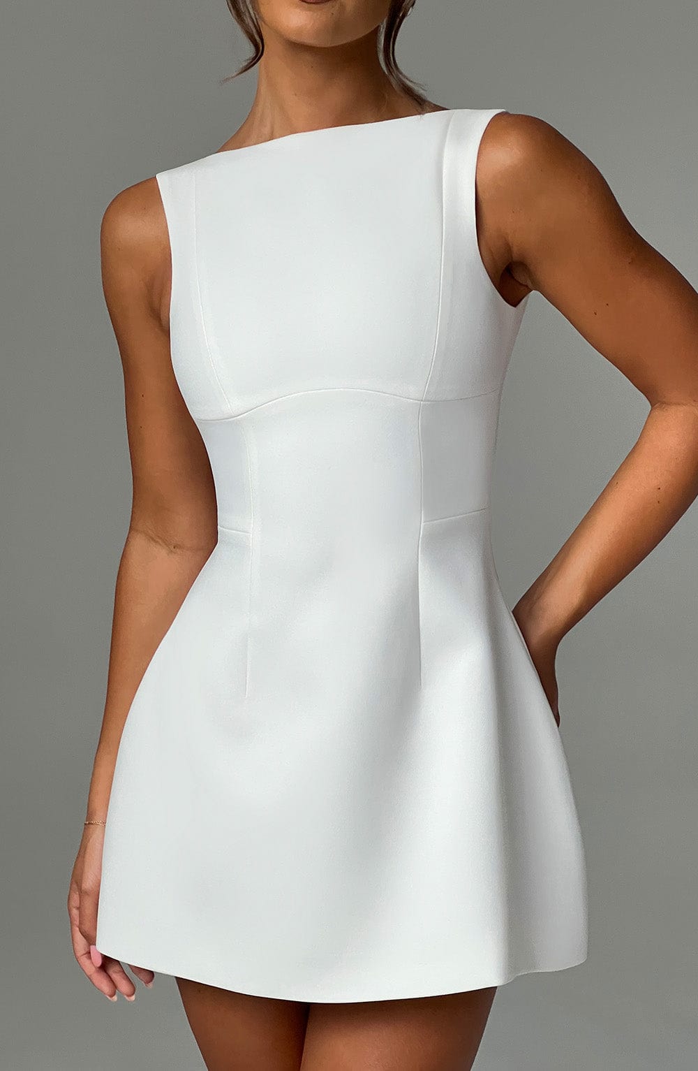 LILA BACKLESS MINI DRESS - IVORY