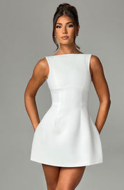 LILA BACKLESS MINI DRESS - IVORY