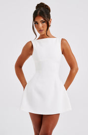 LILA BACKLESS MINI DRESS - IVORY