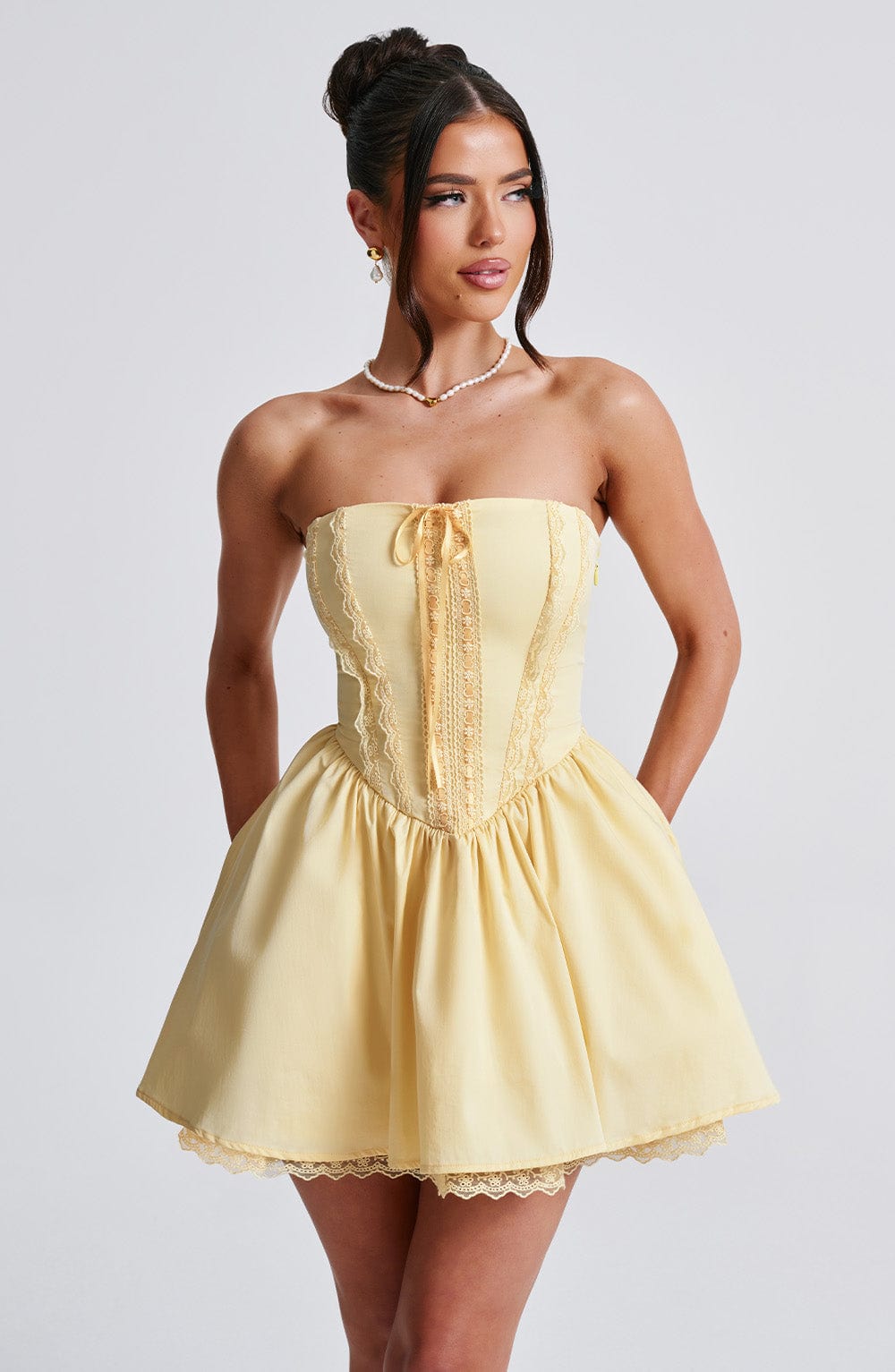 AMELIA MINI DRESS - Lemon