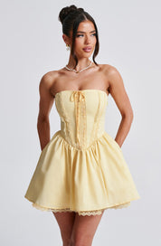 AMELIA MINI DRESS - Lemon