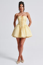 AMELIA MINI DRESS - Lemon