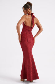 Zylith™ | Halter-neck Knot Textured Maxi Dress