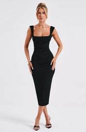 DELANEY MIDI DRESS - Black