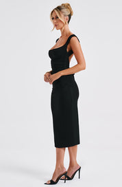 DELANEY MIDI DRESS - Black